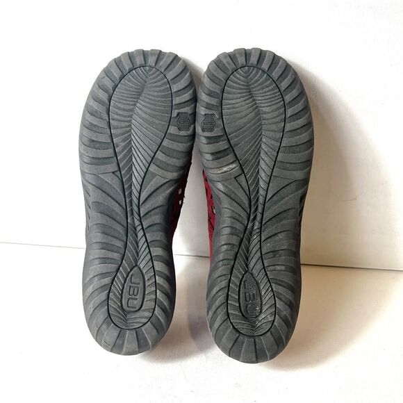 Jambu JBU Memory Foam Womens Sz 11M Red Fabric Flats Comfort Casual Slip On Shoe - Picture 10 of 11